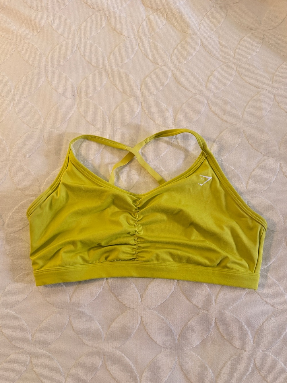Gymshark Women’s Yellow Sports Bra with Crisscross Back